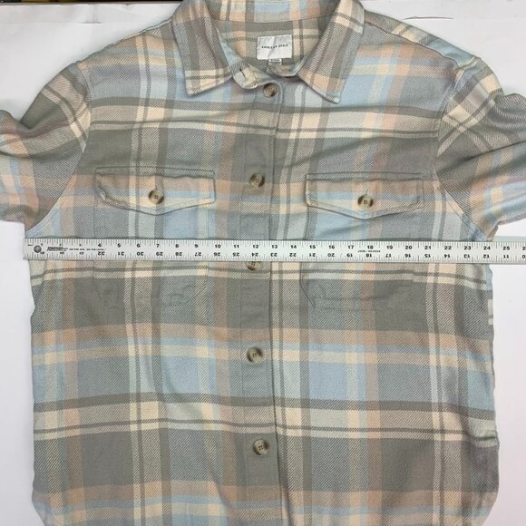 American Eagle Outfitters Plaid Button Down Shirt - Gray and Blue - Picture 10 of 12